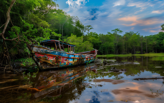 Free Boat Jungle illustration and picture