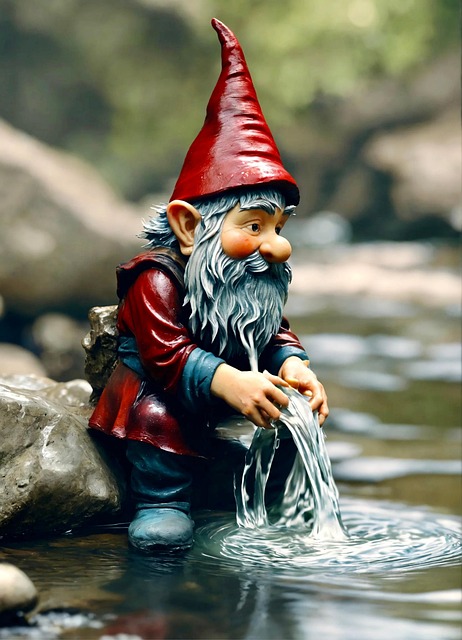 Free forest river gnome illustration