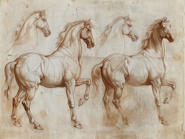 Free gallop horses trot illustration