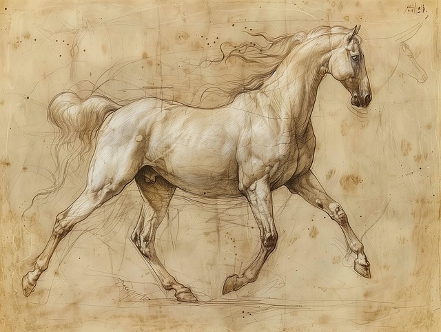 Free gallop horse trot illustration
