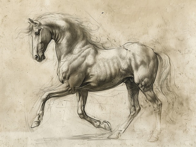 Free gallop horse trot illustration