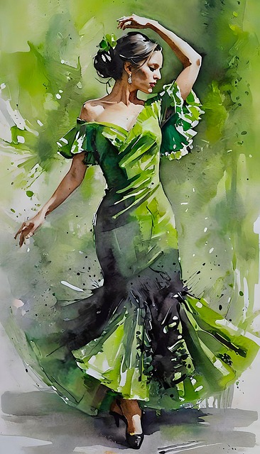 Free flamenco dancer dress illustration