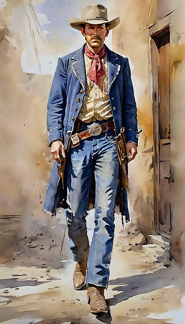 Free cowboy gunslinger outlaw illustration