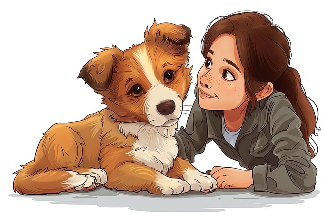 Free dog nature friends illustration