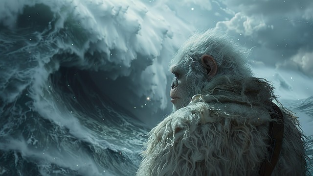 Free journey ape nature wave illustration