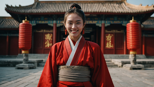 Free ai generated woman hanfu illustration