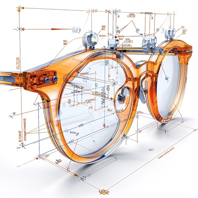 Free glasses blueprint sketch illustration