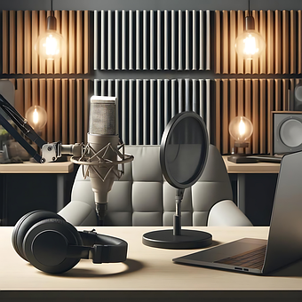 Podcast, Modernes Studio, Mikrofon