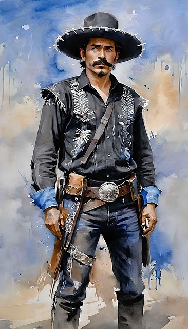 Free ai generated cowboy gunslinger illustration