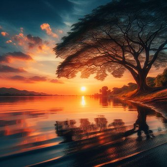 Sonnenuntergang, Ansicht, Bewölkt, Meer