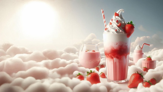 Free strawberry strawberries milkshake illustration