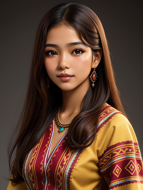Free ai generated woman traditional illustration