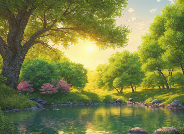 Free serene peaceful nature illustration