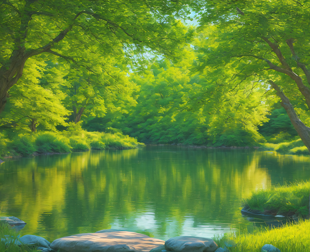 Free serene peaceful nature illustration