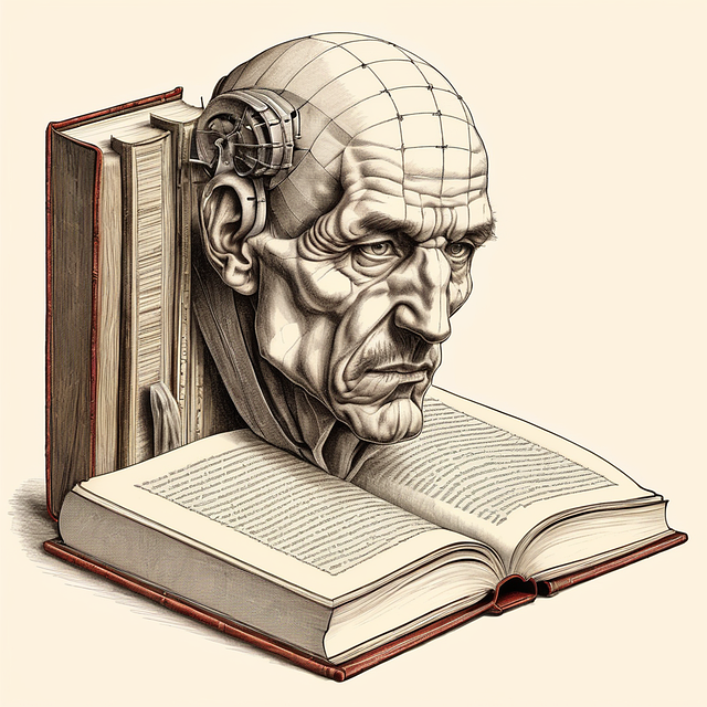 Free ai generated head book illustration