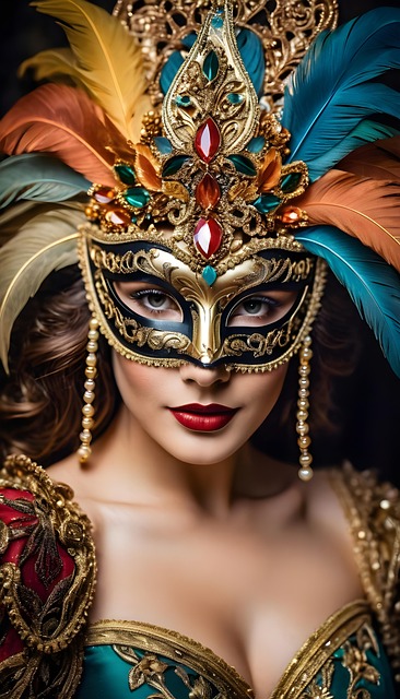 Free ai generated woman mask illustration