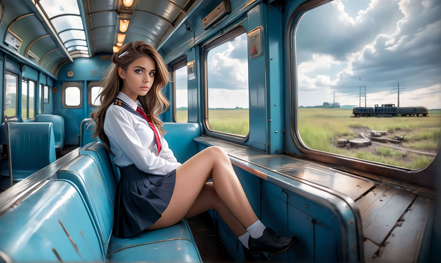 Free ai generated train student illustration