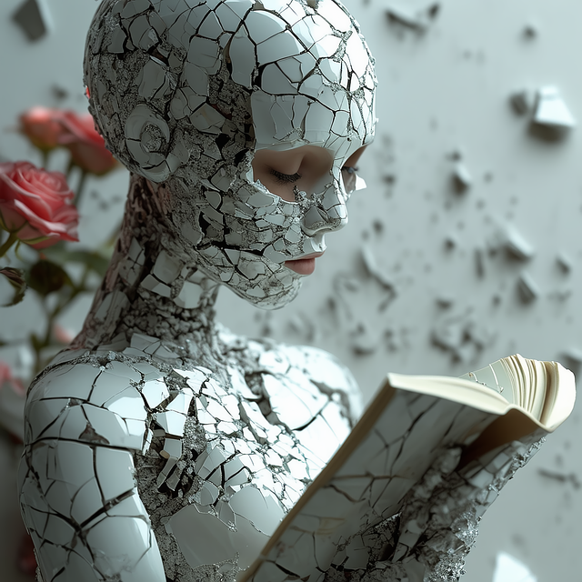 Free ai generated fragments reading illustration