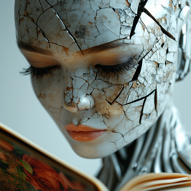 Free ai generated fragments reading illustration