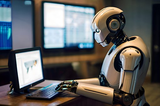 Robot, Oficina, Computadora Portátil