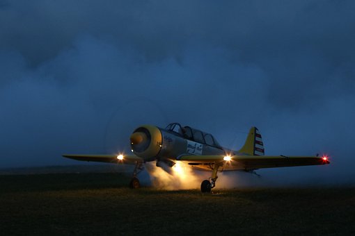 Cer, Nori, Fum, Avion, Lumini, Noapte