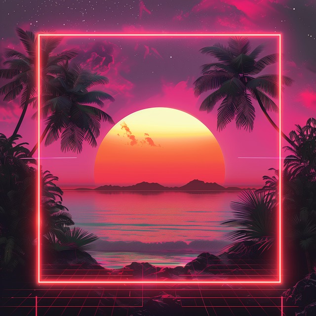 Free ai generated synthwave night illustration