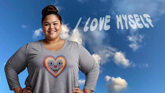 Free ai generated self-love overweight illustration