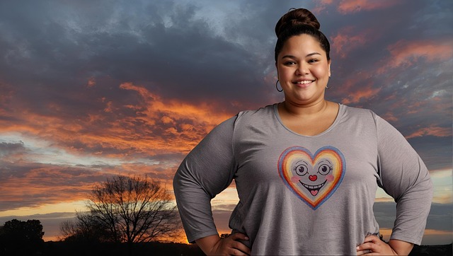 Free self-love overweight self-confidence illustration