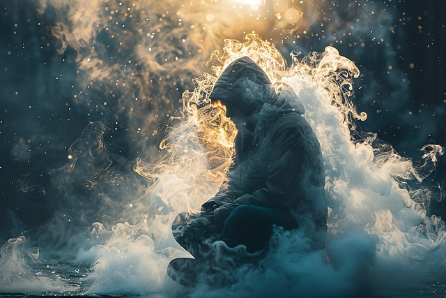 Free ai generated man meditation illustration