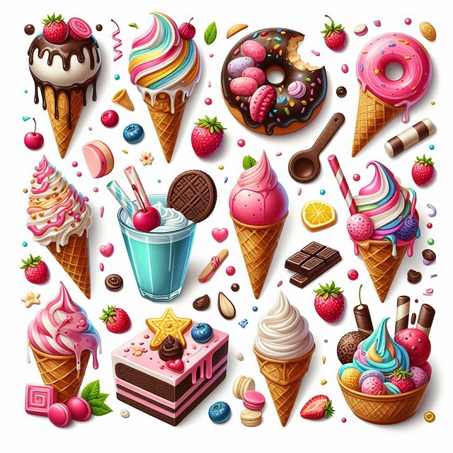Free ai generated ice cream dessert illustration