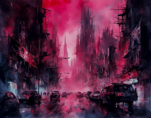 Free ai generated city eerie illustration