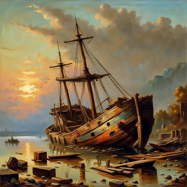 Free ai generated ship wooden illustration