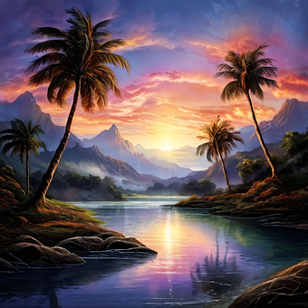 Free River Mountains illustration and picture