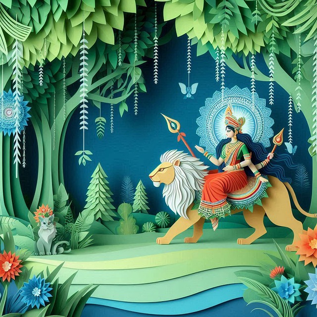 Free durga navratri india illustration