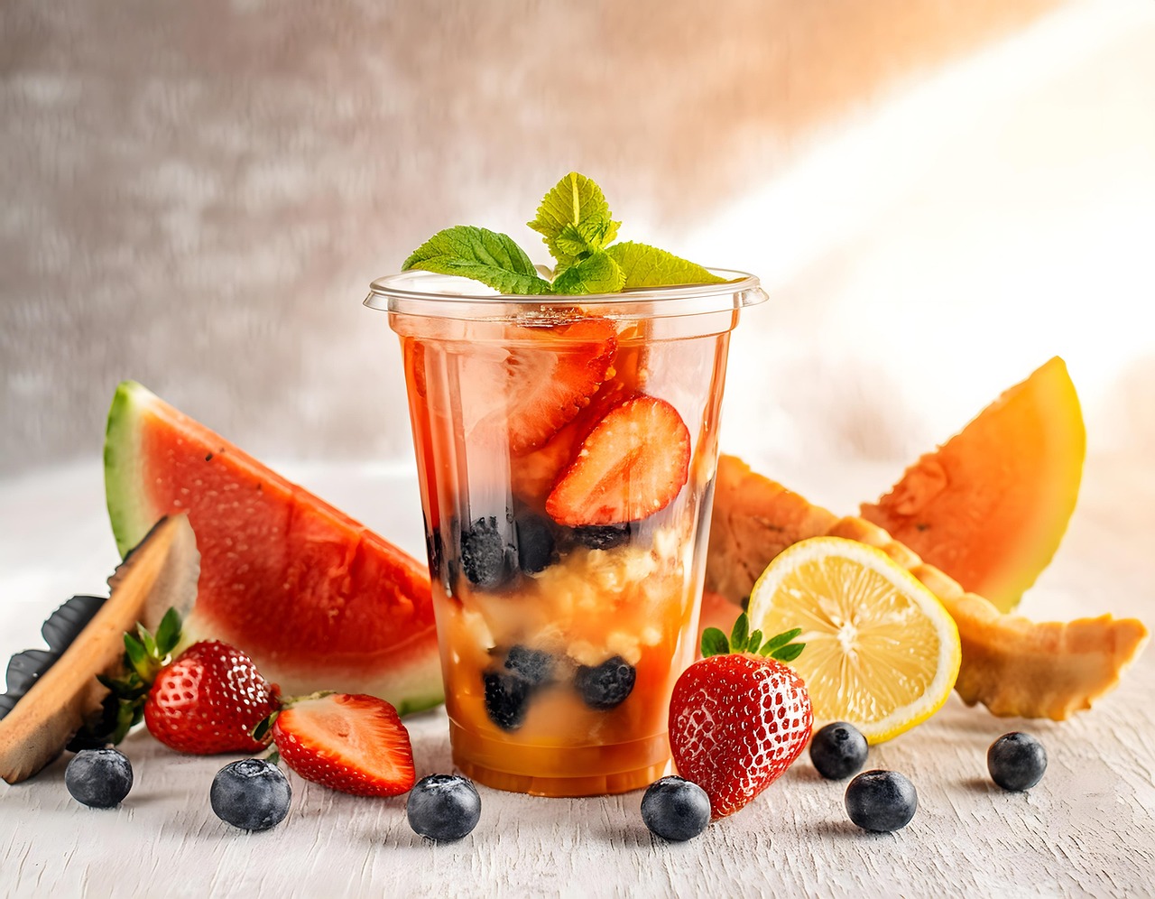 Download free HD stock image of Ai Generated Drink Free ai generated drink fruit illustration