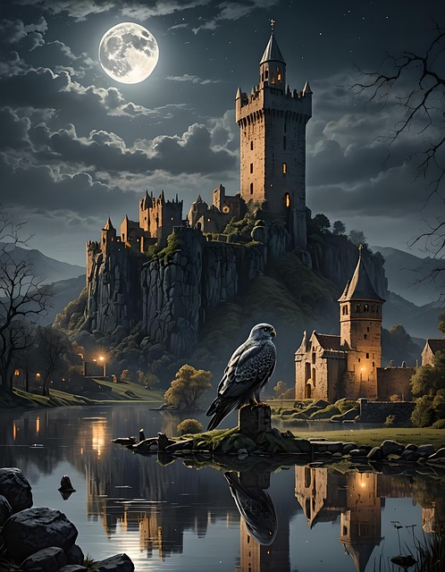 Free ai generated castle ruin illustration