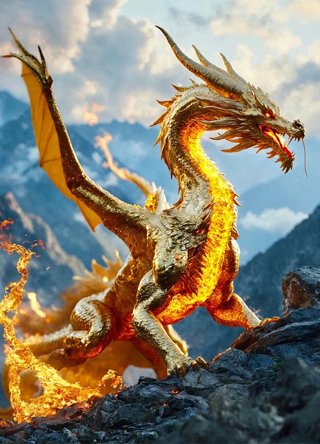 Download free HD stock image of Ai Generated Dragon Free ai generated dragon snow illustration