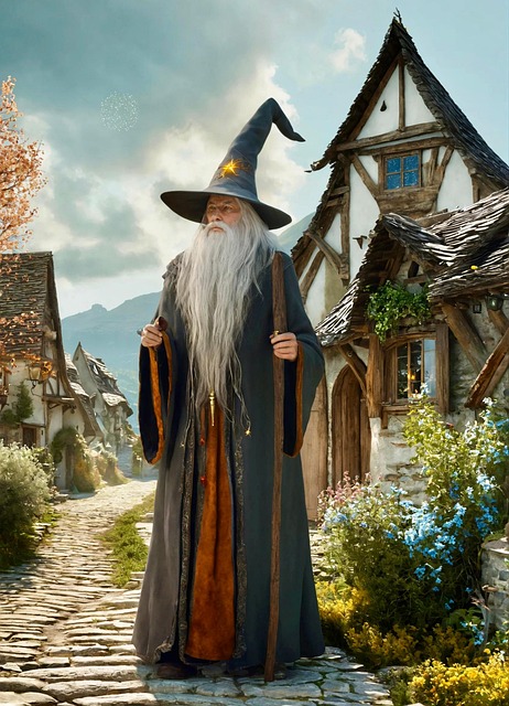 Download free HD stock image of Ai Generated Wizard Free ai generated wizard village illustration