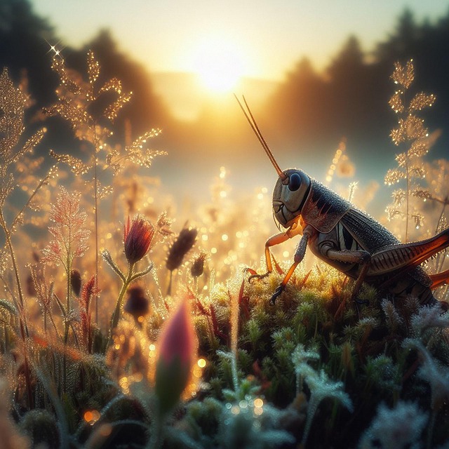 Free ai generated grasshopper insect illustration