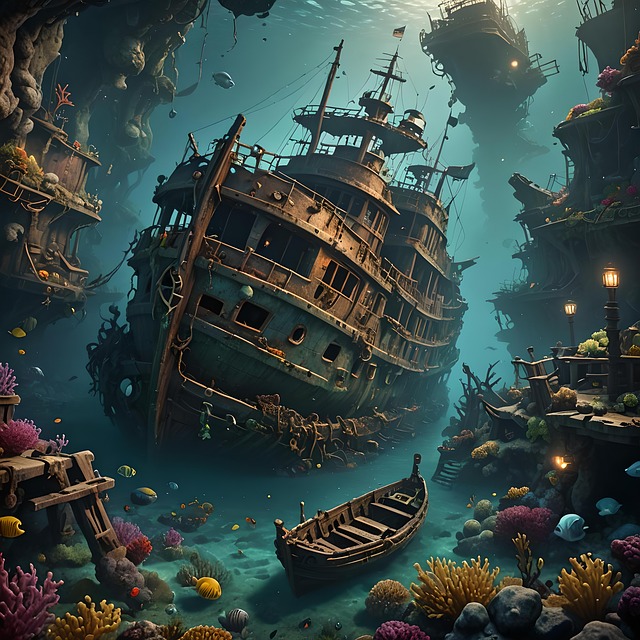 Free ai generated ship shipwreck illustration
