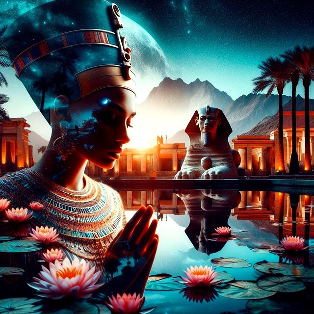 Free nofertiti prayer egypt illustration