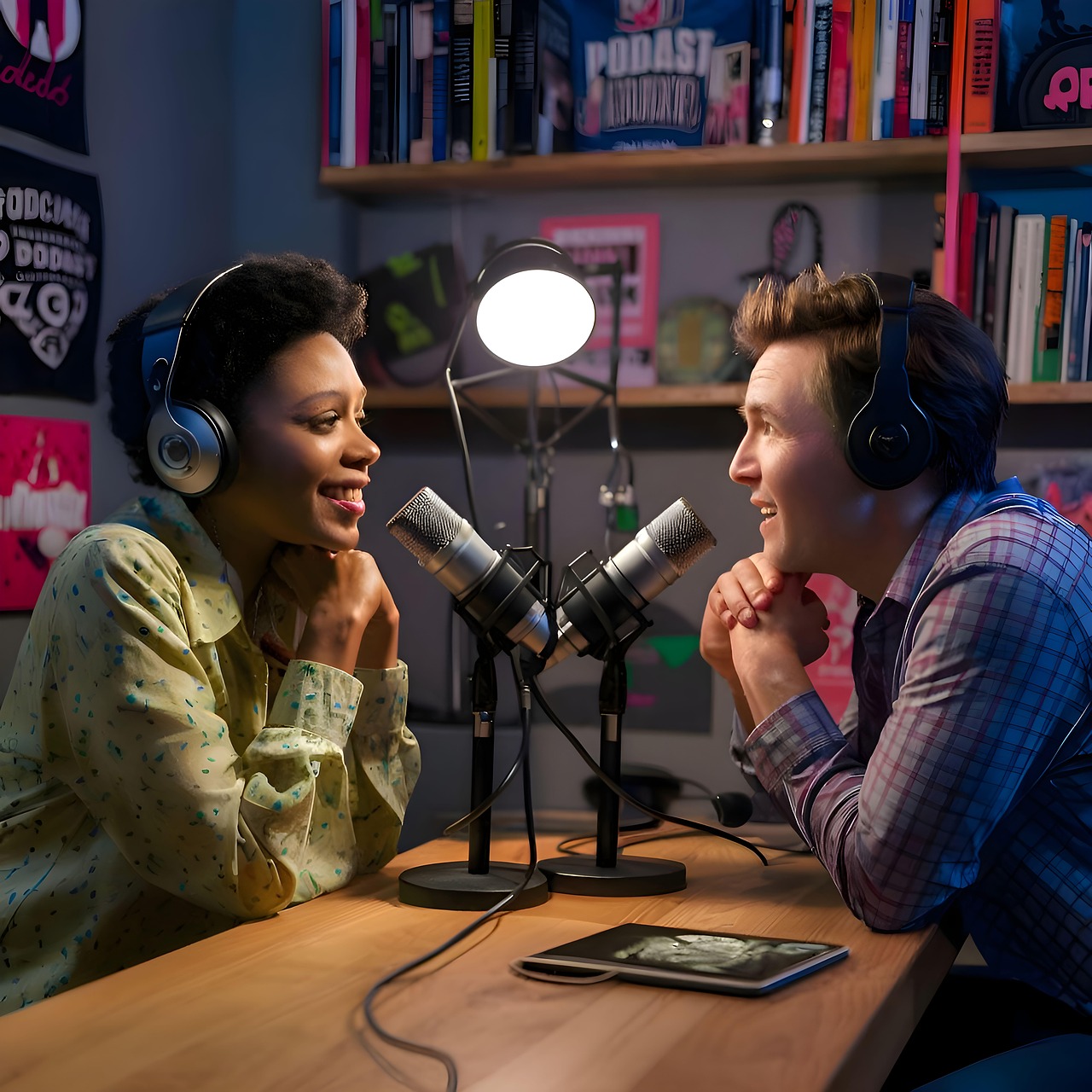 Download Podcast Interview Broadcast Royalty Free Stock Illustration 