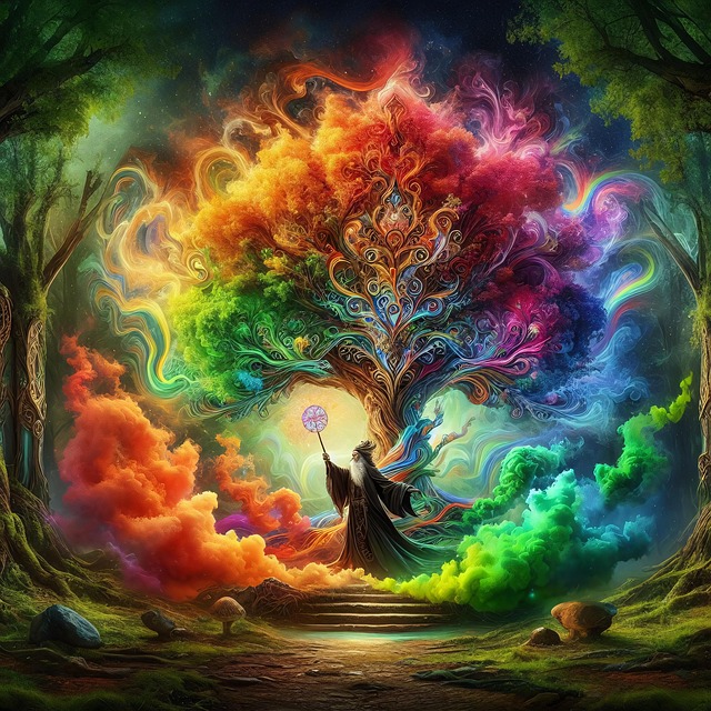 Free ai generated tree of life wizard illustration