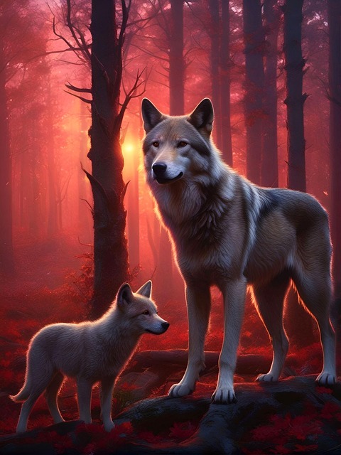Free wolf wolves fauna illustration