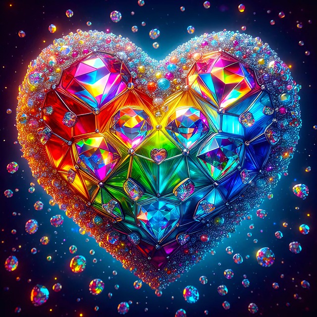 Free ai generated heart diamonds illustration