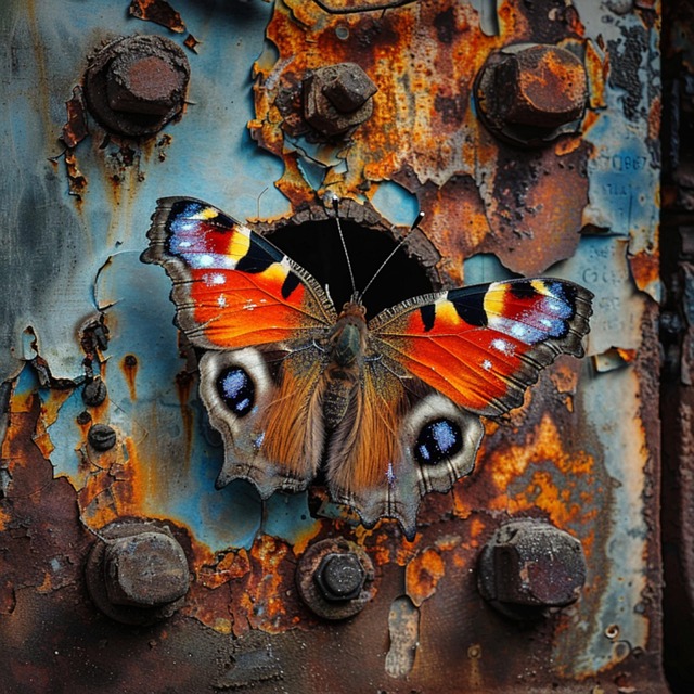 Free colorful butterfly rusty illustration