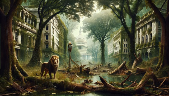 Free ai generated city apocalypse illustration