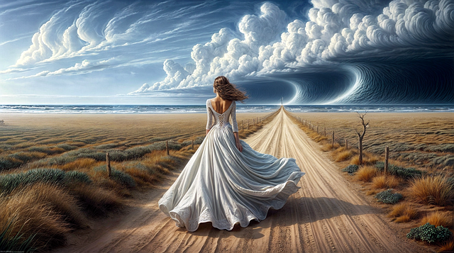 Free ai generated woman storm illustration