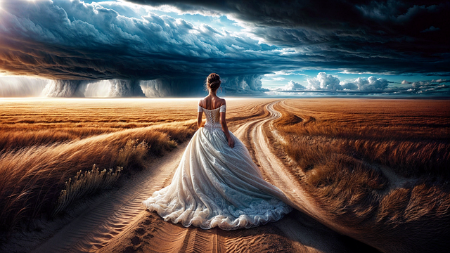 Free ai generated woman storm illustration