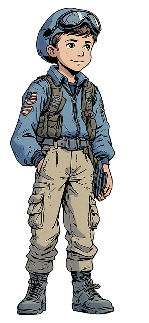 Free ai generated boy pilot illustration